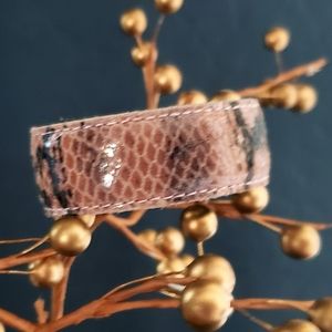 Pink Snake Skin Cuff Bracelet #2